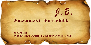 Jeszenszki Bernadett névjegykártya
