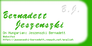 bernadett jeszenszki business card